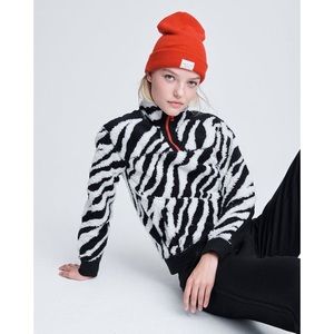 Rag & Bone Zebra Half Zip Sherpa Pullover